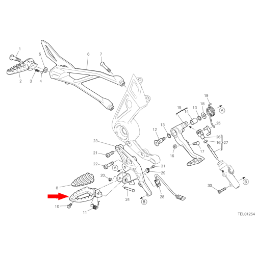 Driver footrests in front right 46410643b