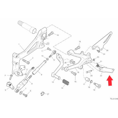 Front Footrest left 46410541B