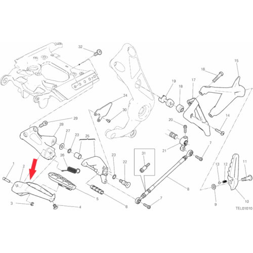 Front Footrest left 46411041AA