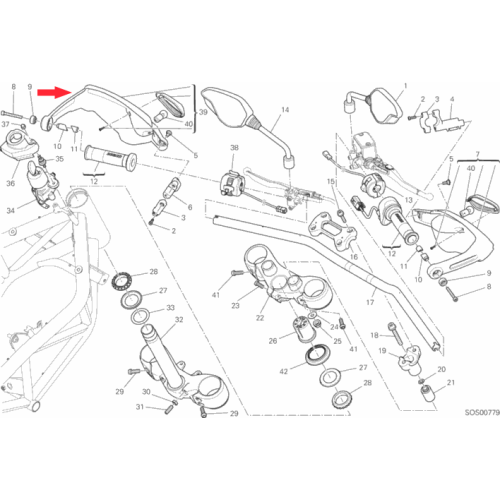 Handschutz links Hypermotard 821 46029911B