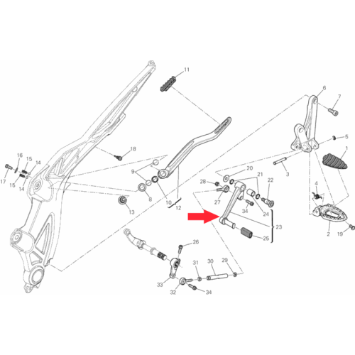 Gearchange lever 45622061DA