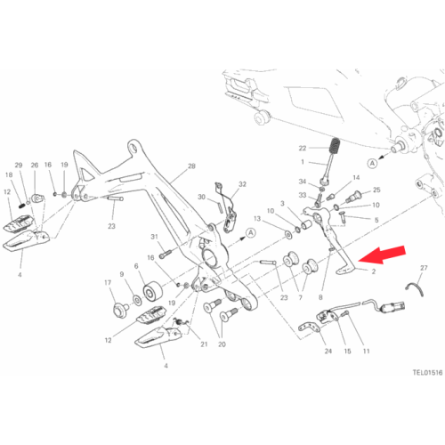 Foot brake lever 45721162AA