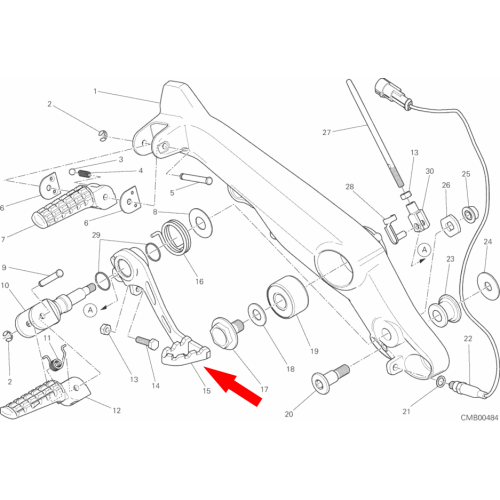 Foot brake lever 45720951AA