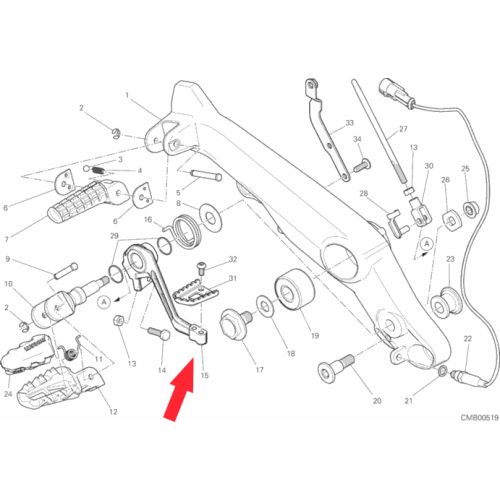 Foot brake lever 45721002AA