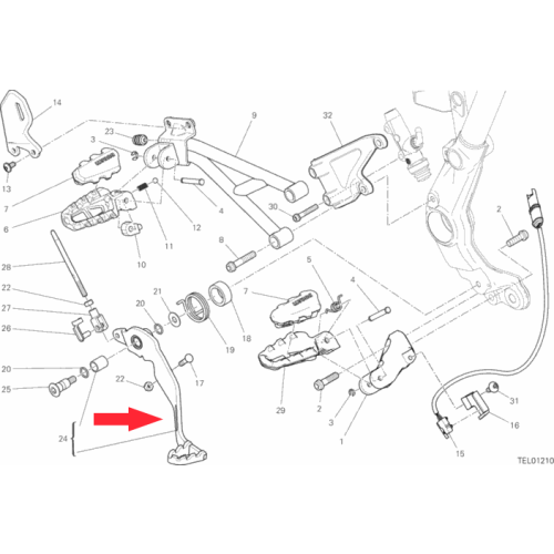 Foot brake lever 45721081AA