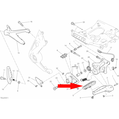 cover footrest RH 76510101A