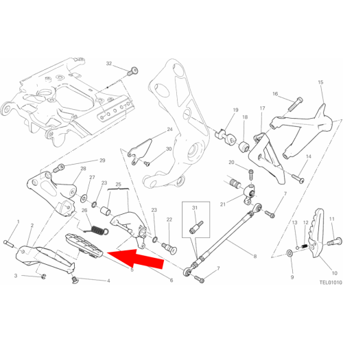 cover footrest LH 76510091A