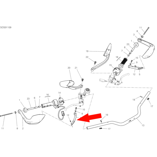 Rechter Handschutzbügel Multistrada V4  4601H941AA