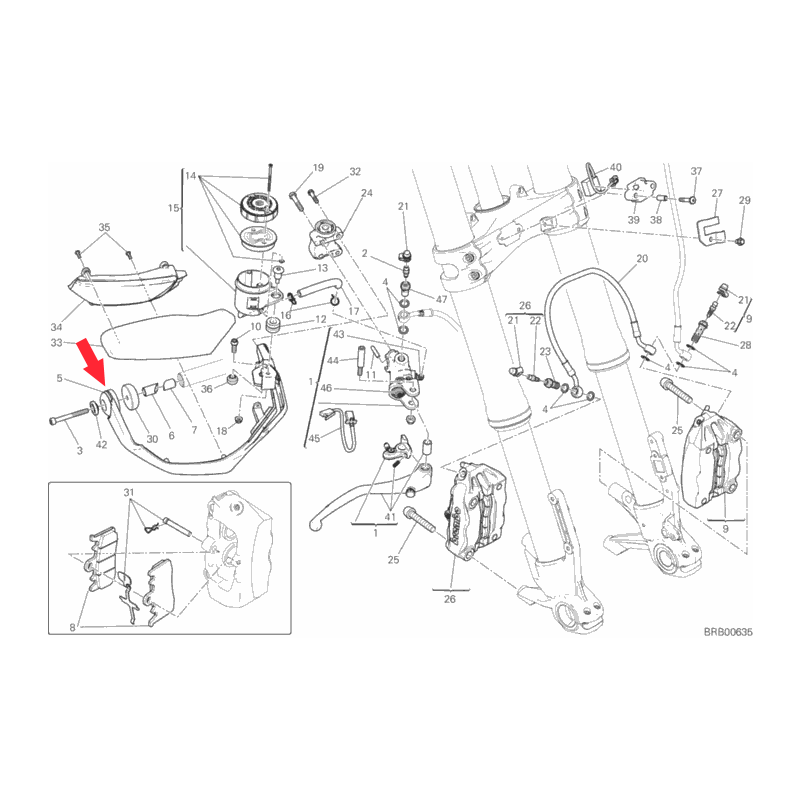 Guard Knuckle RH silver 4601C302AA Ducati Performance Shop