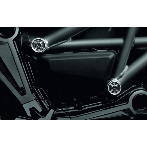 Ducati XDiavel Rahmenstopfen aus Aluminium schwarz/silber NEU 